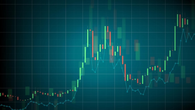 abstract background of stock market candle stick on graph chart black background