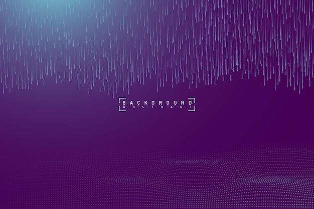 Abstract background of technology lines falling on the particle floor