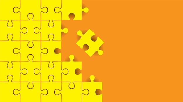 Abstract background pattern with yellow puzzle pieces and empty space for design Vector