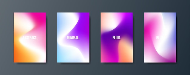 Abstract background posters set wavy liquid shapes for branding style covers and backdrops