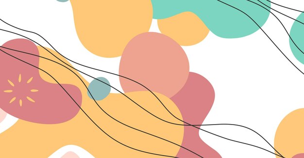 abstract background various shapes and doodle objects pastel color