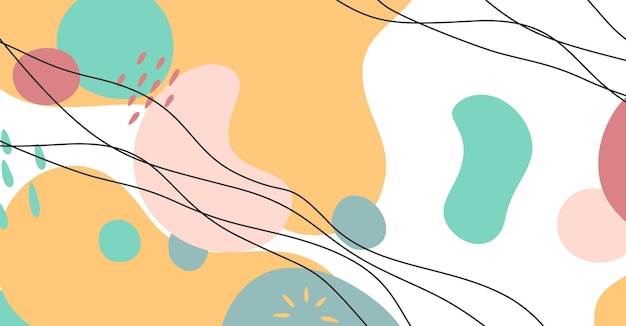 abstract background various shapes and doodle objects pastel color