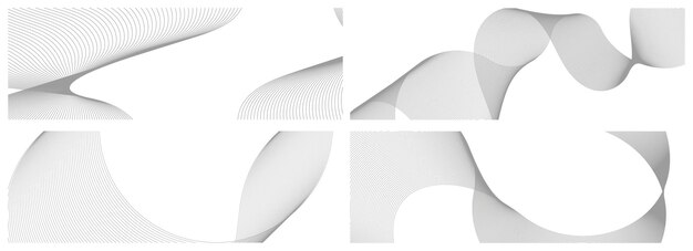 Abstract background vector grey set with dynamic waves for business design