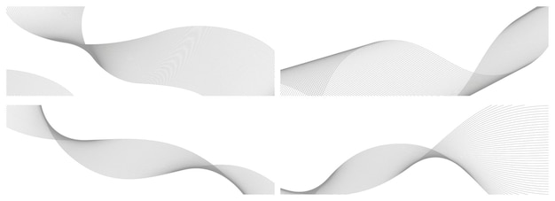 Abstract background vector grey set with dynamic waves for business design