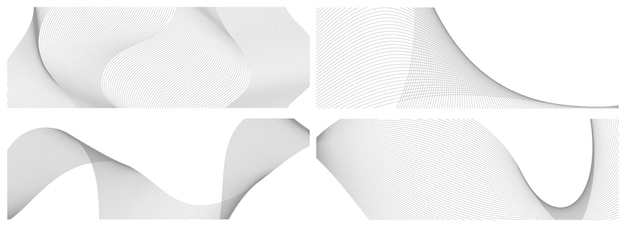 Abstract background vector grey set with dynamic waves for business design