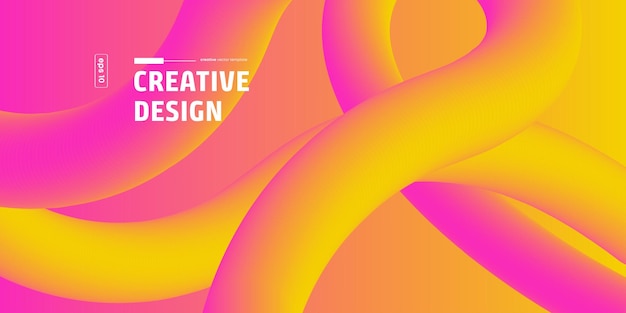 Abstract Background with Color Gradient Line Shapes Abstract fluid Wave Ribbons Vector illustration