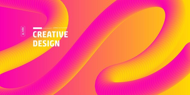 Abstract Background with Color Gradient Line Shapes Abstract fluid Wave Ribbons Vector illustration