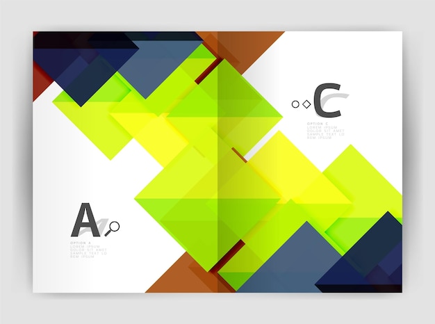 Abstract background with color triangles annual report print backdrop Vector design for workflow layout diagram number options or web design