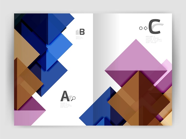 Abstract background with color triangles annual report print backdrop Vector design for workflow layout diagram number options or web design