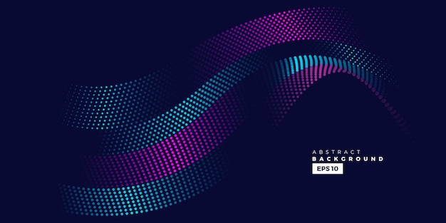 Abstract background with colorful dynamic particles wave