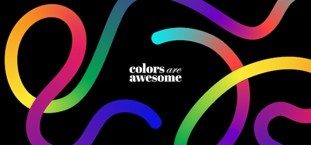 Abstract Background with Colorful Gradient curves Cool and fun design elements