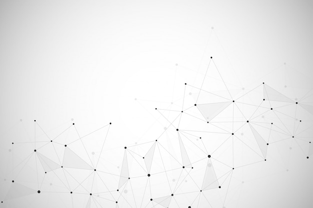 Abstract background with connected lines and dots.