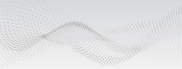 abstract background with curved surfaces made of small dots in gray colors