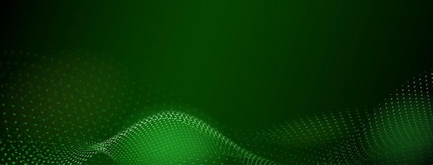 abstract background with curved surfaces made of small dots in green colors