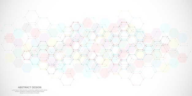 abstract background with geometric shapes and hexagon pattern
