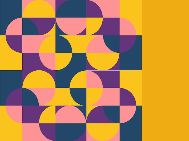 abstract background with half circle square line dot wave geometric textures, memphis style