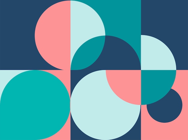 Abstract background with half circle square line dot wave geometric textures, memphis style