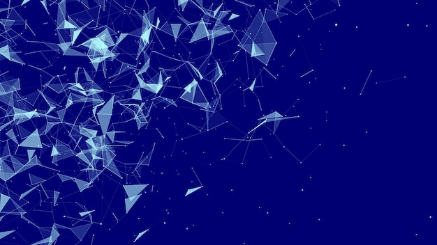 Abstract background with moving dots and lines Network connection structure Vector futuristic illustration Digital technology design