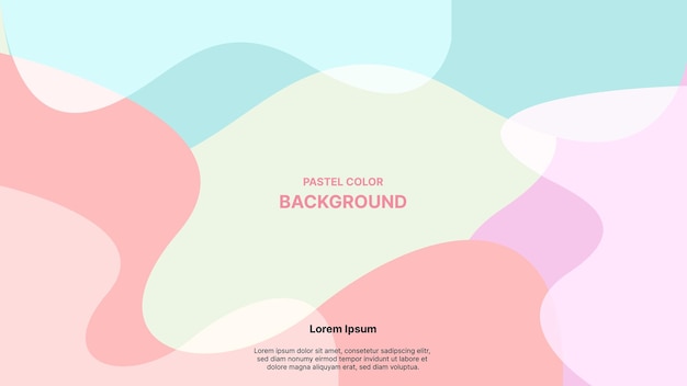 Abstract background with pastel fluid shapes vector illustration