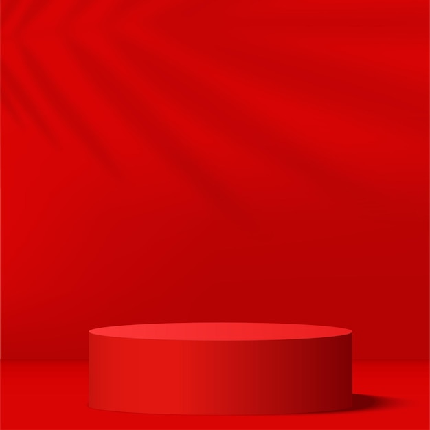 abstract background with red color podium for presentation vector illustration