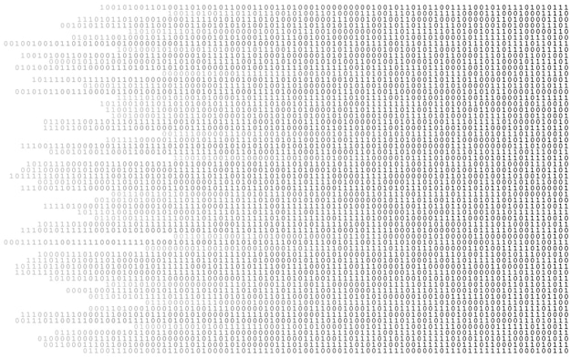Abstract binary data stream on white background with blue digital lines Concept of data management system big data and computer technology visualization