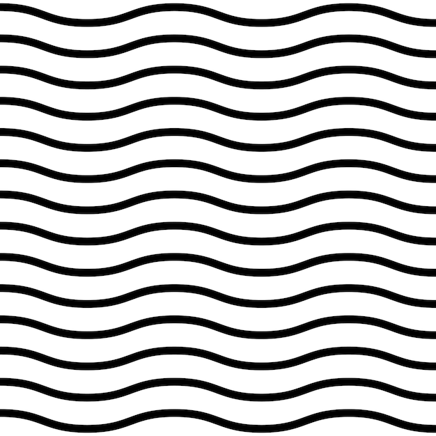 Abstract black and white wavy lines background pattern vector