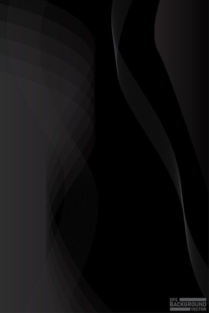Abstract black background with wave pattern