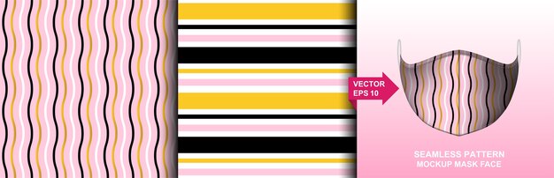 Abstract. Black,pink, gold background pattern seamless design for mask face, pillow, fashion, clothing, fabric. template mask face seamless pattern.