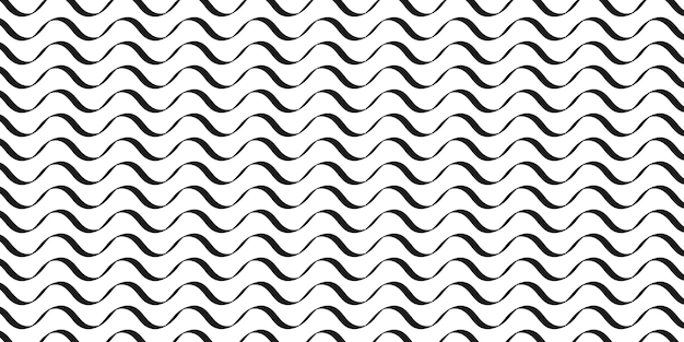 Abstract black wavy line pattern background vector
