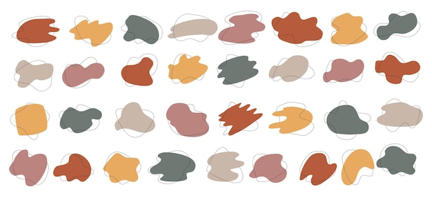 Abstract Blob with Dot Line Design Element Vector Illustration