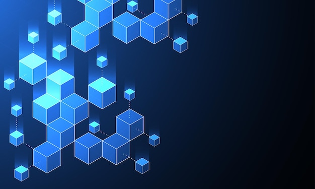 Abstract blockchain digital technology concept Big data design Vector illustration