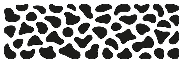 abstract blotch shape set liquid elements on white fluid forms banner vector illustration