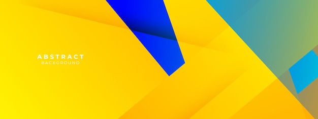 abstract blue and yellow geometric shapes light silver technology background vector modern diagonal presentation background