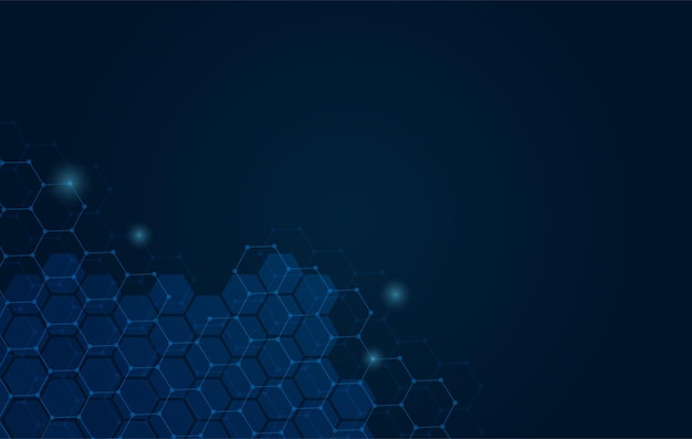 abstract blue background tech with hexagons