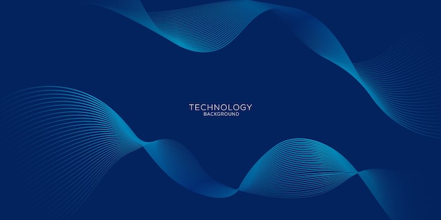 Abstract blue background with flowing lines for technology concept