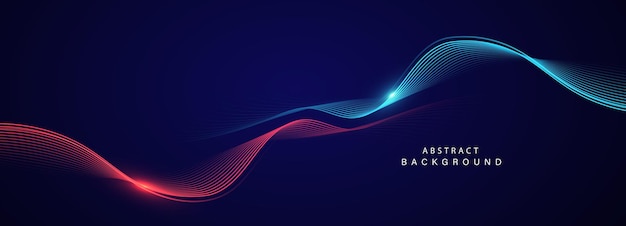 Abstract blue background with flowing lines