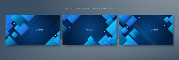 Abstract blue banner geometric shapes light silver technology background vector Modern diagonal presentation background