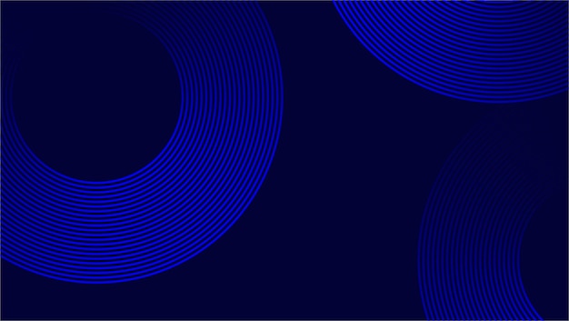 Abstract blue circular wave pattern with curved lines on a dark background