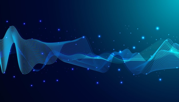 abstract blue digital equalizer vector of sound wave pattern element