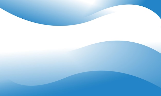 Abstract blue flowing waves on white background
