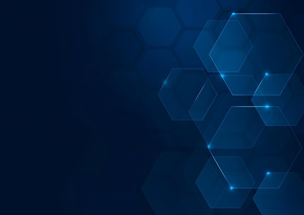 abstract blue geometric hexagon background