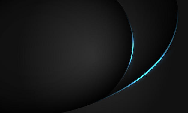 abstract blue light curve black shadow dark grey geometric with blank space luxury background vector