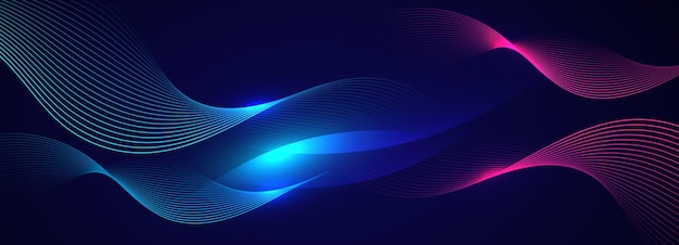 Abstract blue modern background with smooth lines