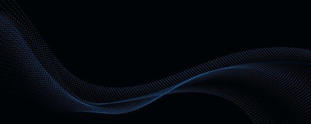 Abstract blue wave on dark background