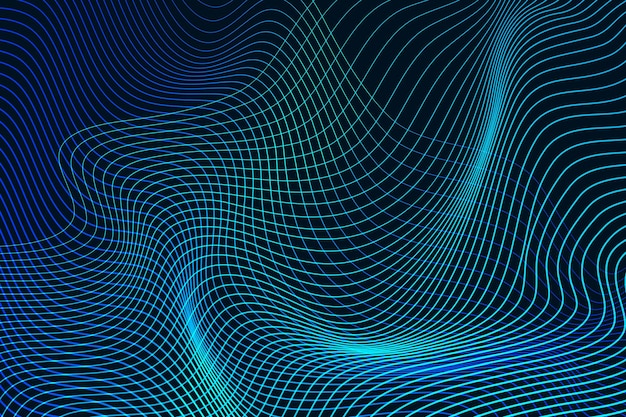 Abstract blue wavy background Blue curved glowing lines background