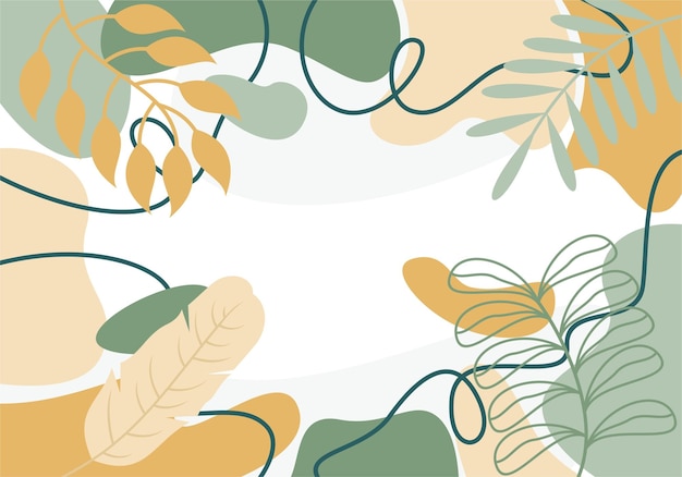 Abstract botanical design Flat Floral Background