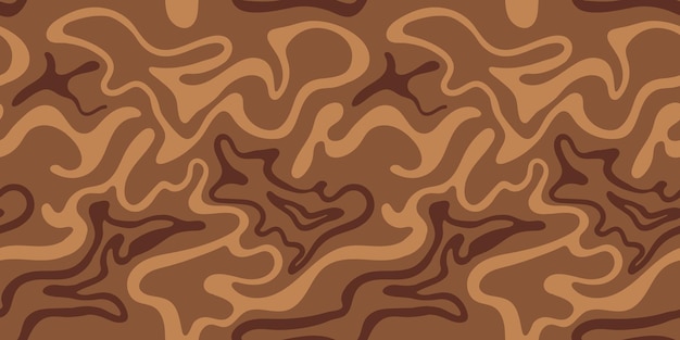 Abstract brown psychedelic waves print background