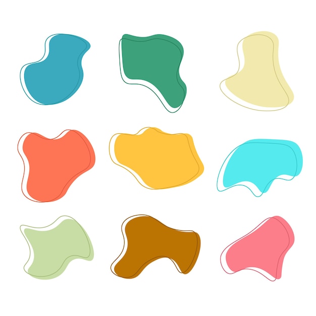 Abstract bubble frame shapes Geometric form fluid template Vector colorful design
