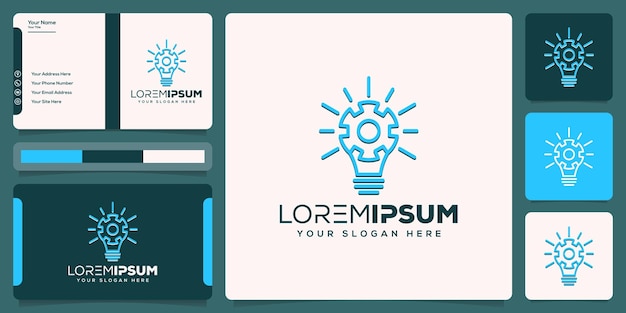 abstract bulb and gear logo template