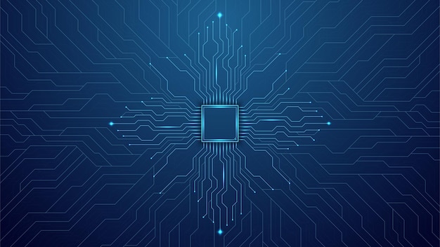 Abstract business technology background Futuristic blue circuit board background Electronics and computer technology concept Central Computer Processors CPU concept